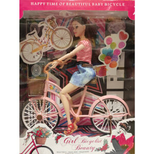 Articulated doll with beach bike