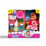 عروسک دخترانه بیبی بورن متوسط مدل چراغدار گوشتی - عروسک بیبی برن