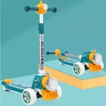 اسکوتر سه چرخ تاشو قابل تنظیم چراغ دار طرح قطار کد 888