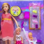 خرید عروسک باربی حامله مدل 817 به همراه کودک و لوازم جانبی
