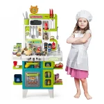 آشپزخانه اسباب بازی بزرگ با سینک پمپ دار و اجاق بخار کن مدل HOME CHEF