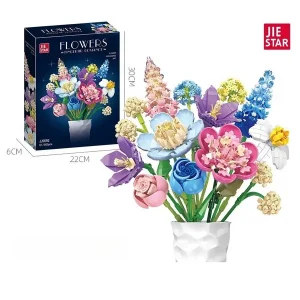 لگو گلدان گل مدل FLOWERS برند JIESTAR کد 9092