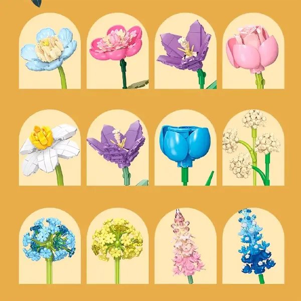 لگو گلدان گل مدل FLOWERS برند JIESTAR کد 9092