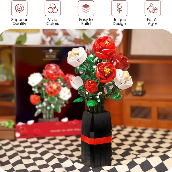 لگو گلدان گل رز مدل Rose Botanical Garden JJ9010