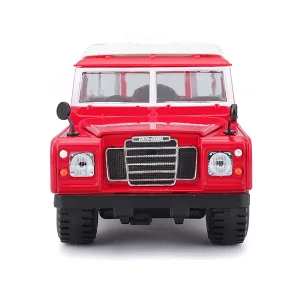 ماکت مدل لندروور سری 2 قرمز - بیوراگو | مقیاس ۱:۲۴ با جزئیات کامل و درهای بازشو 1 Red Land Rover Series 2 Model - Borago