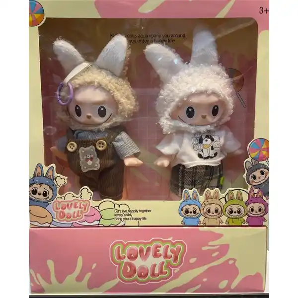 ست دوتایی عروسک لبوبو Labubu Lovely Doll