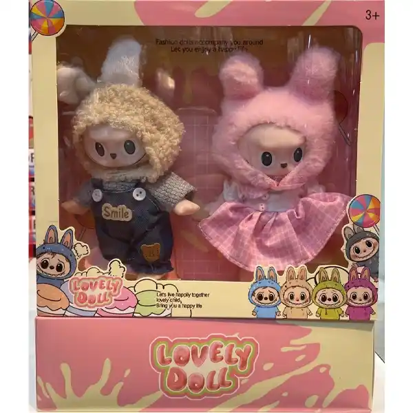ست دوتایی عروسک لبوبو Labubu Lovely Doll