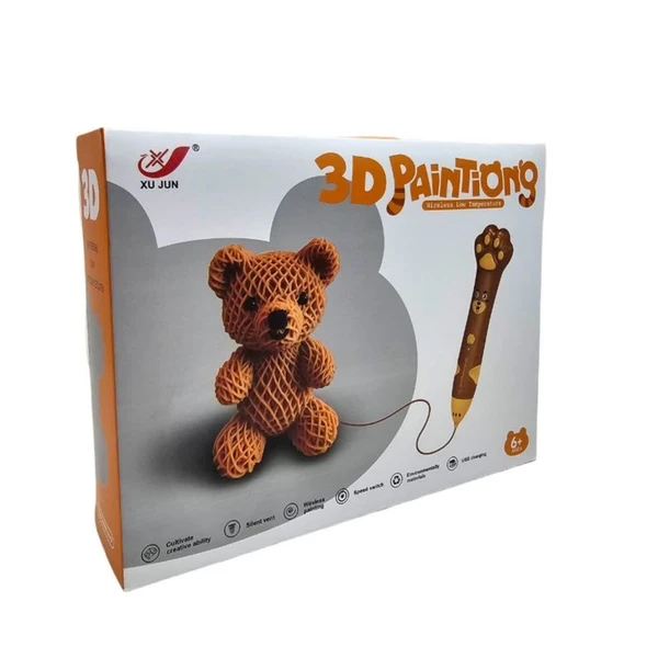 قلم طراحی سه بعدی شارژی ناب سل مدل خرس کوچولو بامزه کد 3D PRINTING PEN NAAB001