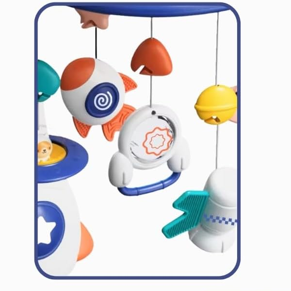 اسباب بازی آویز تخت کنترلی موزیکال طرح فضایی Universe Baby Bed Bell_اسباب بازی نوزادی